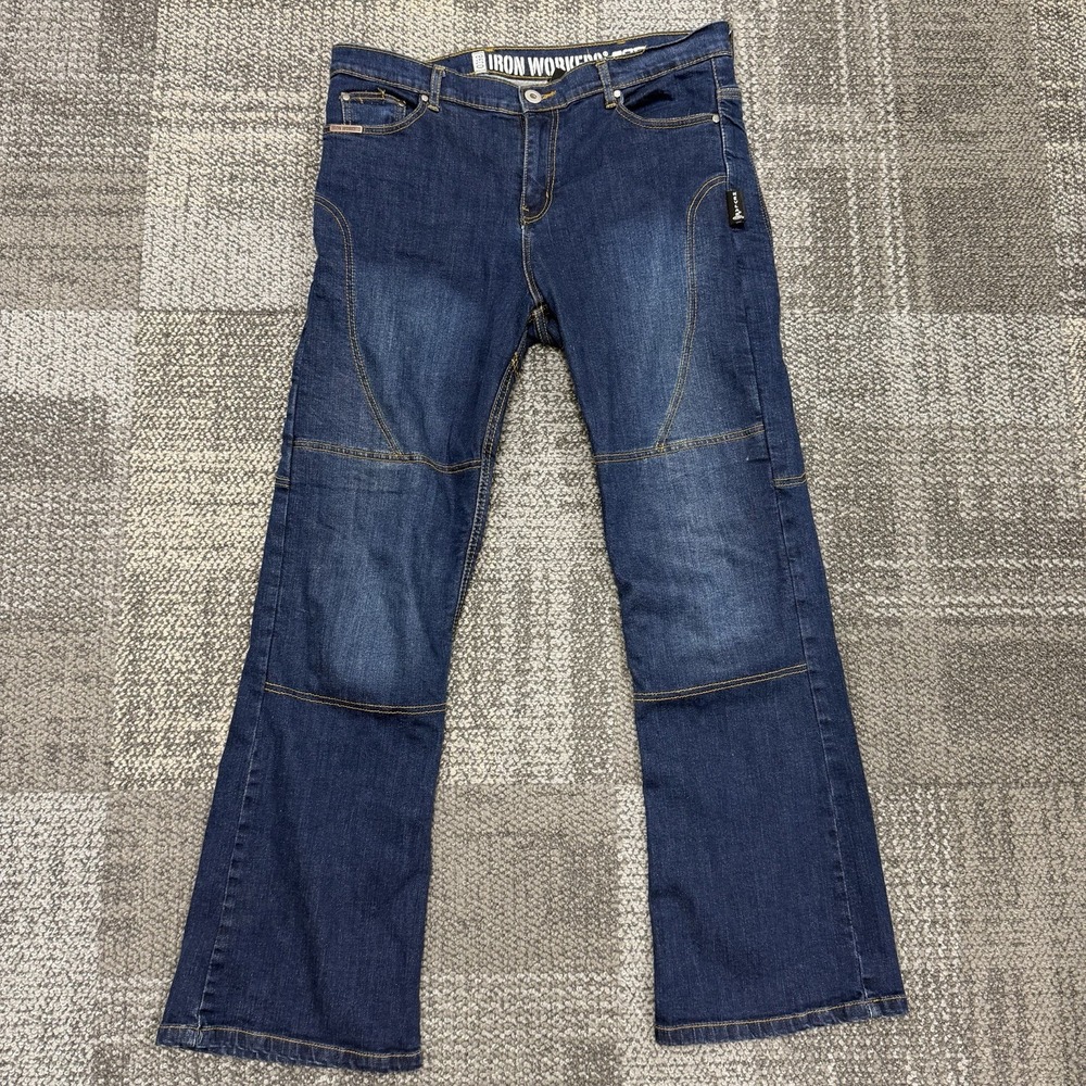 Bilt Iron Workers 36 X 30 0398 Blue Kevlar Reinforced Pads Motorcycle Jeans